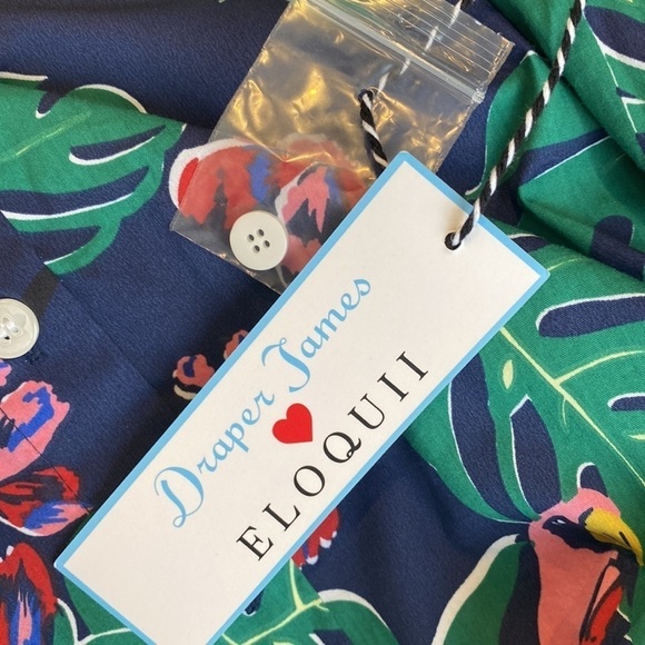 Draper James x Eloquii parrot print shoulder tie sleeveless top NWT - Picture 7 of 9